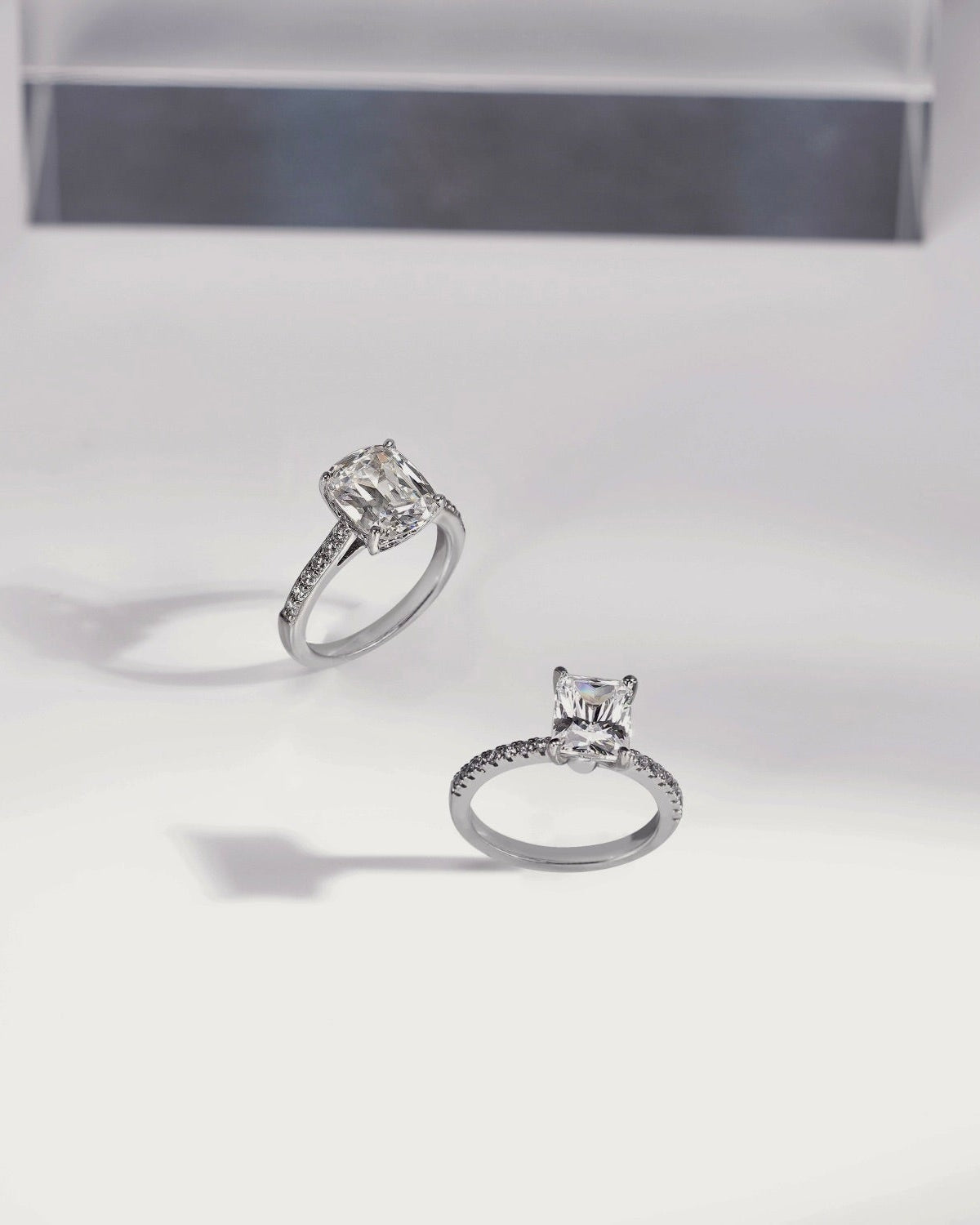 Cushion Emerald Cut Solitaire Ring
