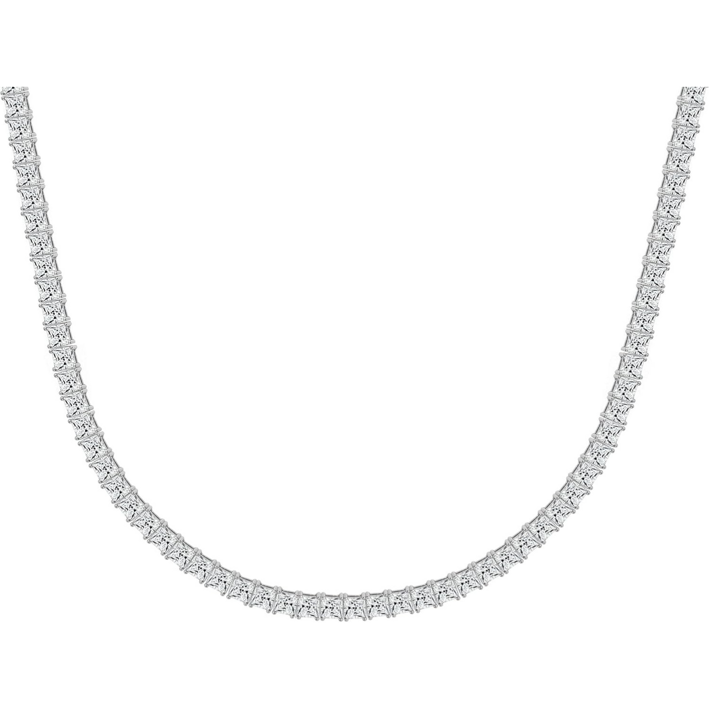 Princess Cut Tennis Necklace