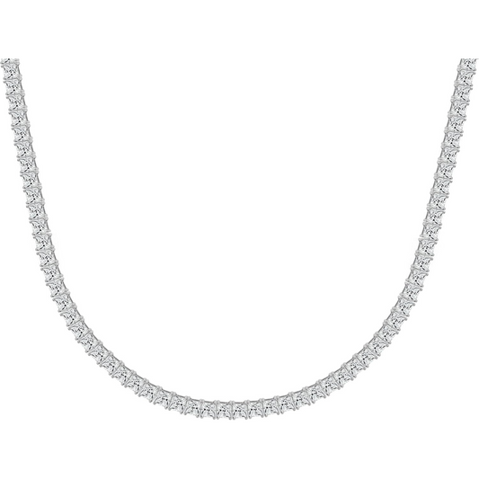 Princess Cut Tennis Necklace