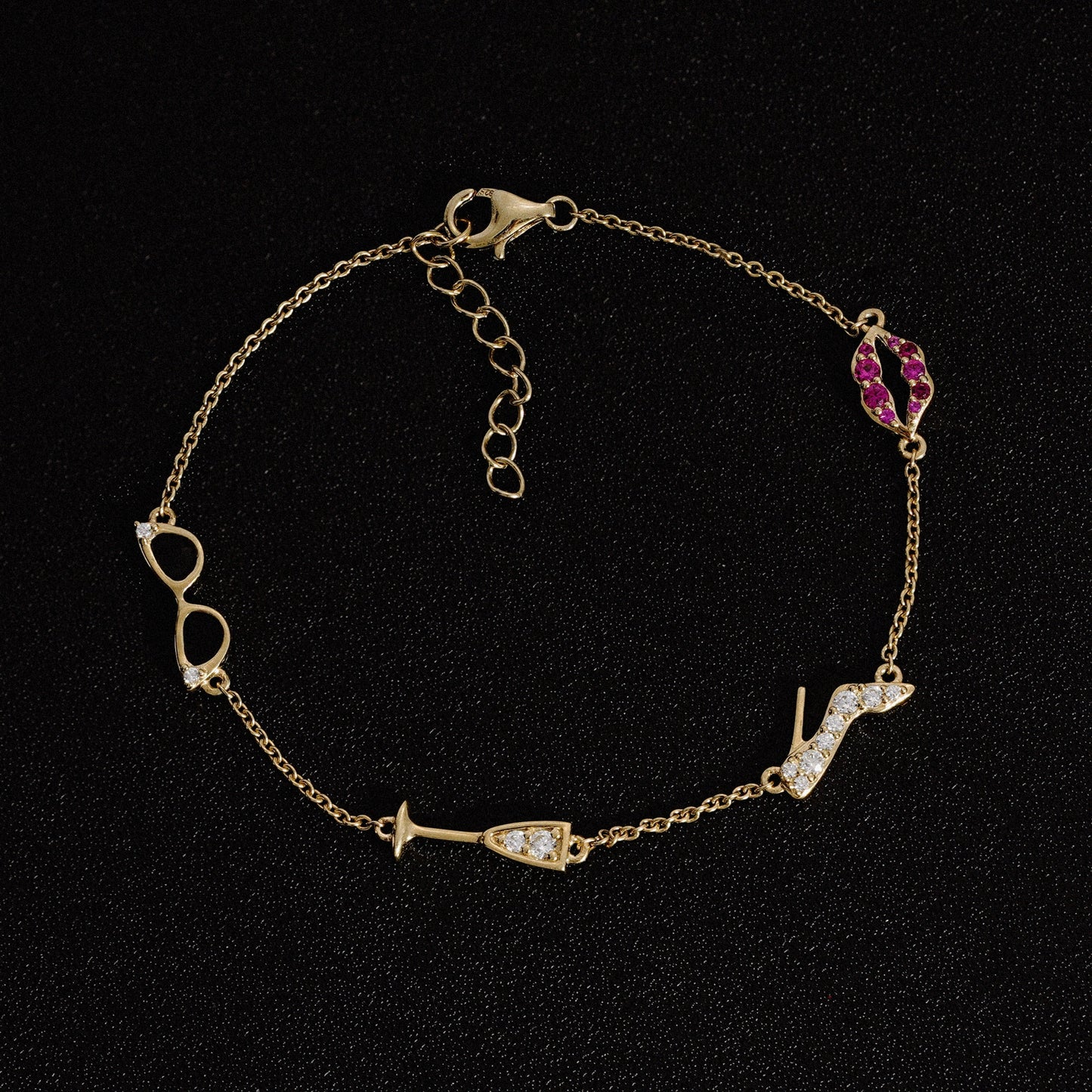 Marilyn Monroe Motif Station Bracelet