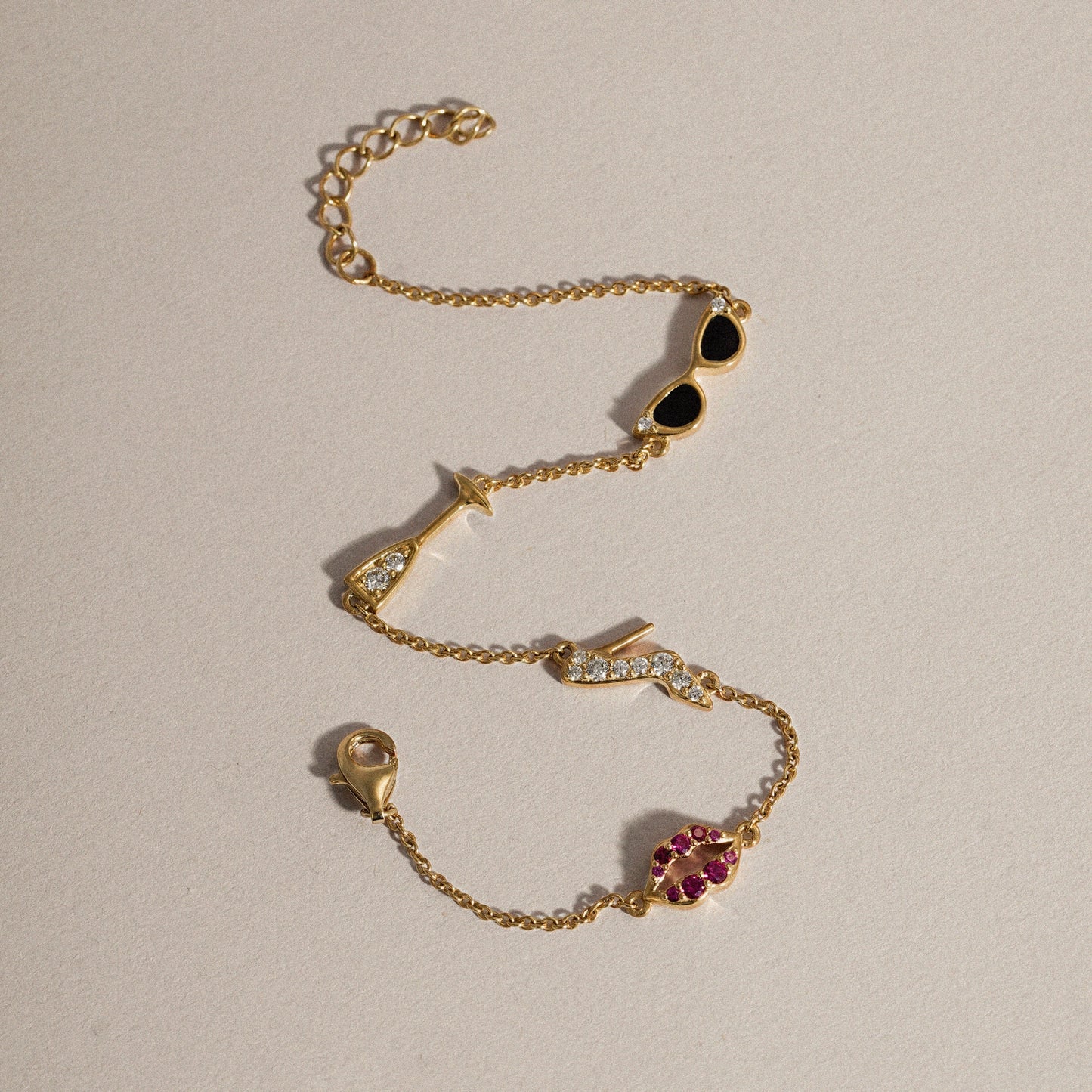 Marilyn Monroe Motif Station Bracelet