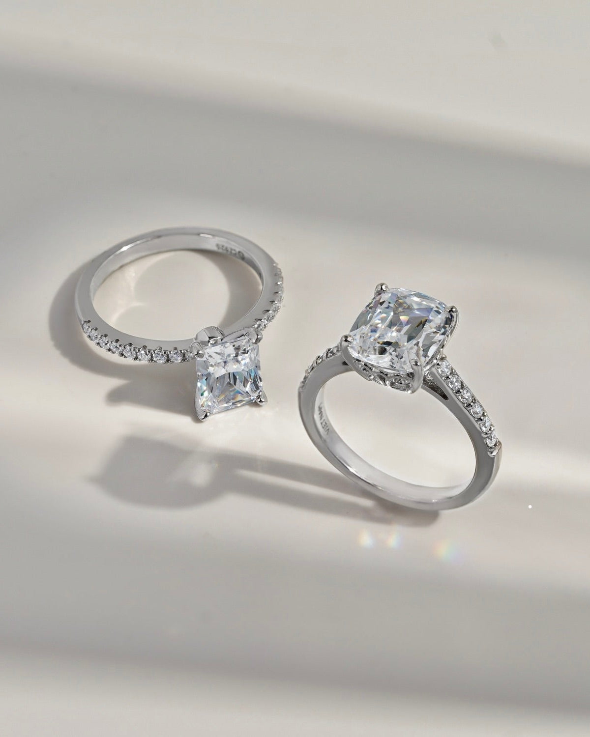 Cushion Emerald Cut Solitaire Ring