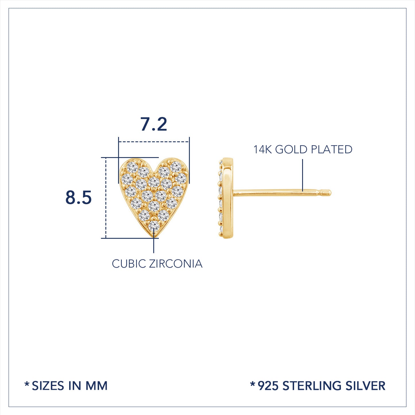 Marilyn Monroe Pavé Heart Stud Earrings