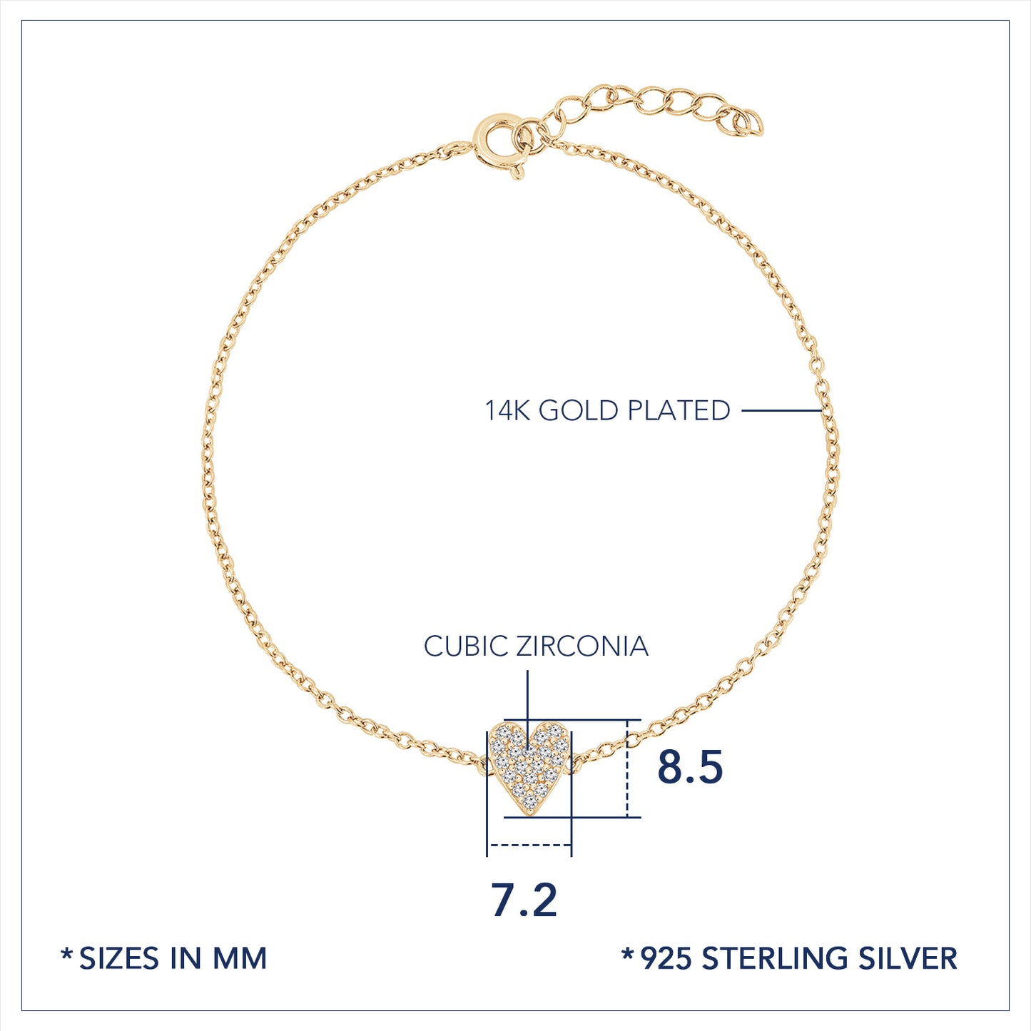 Marilyn Monroe Pavé Heart Bracelet