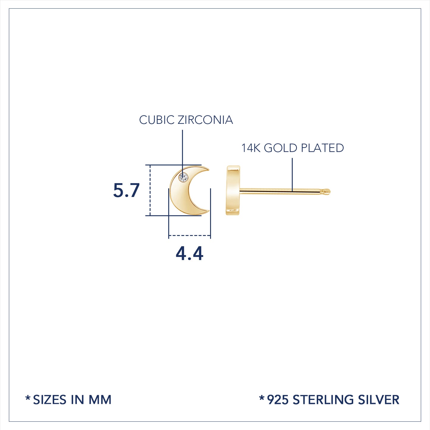 Marilyn Monroe Moon Stud Earrings