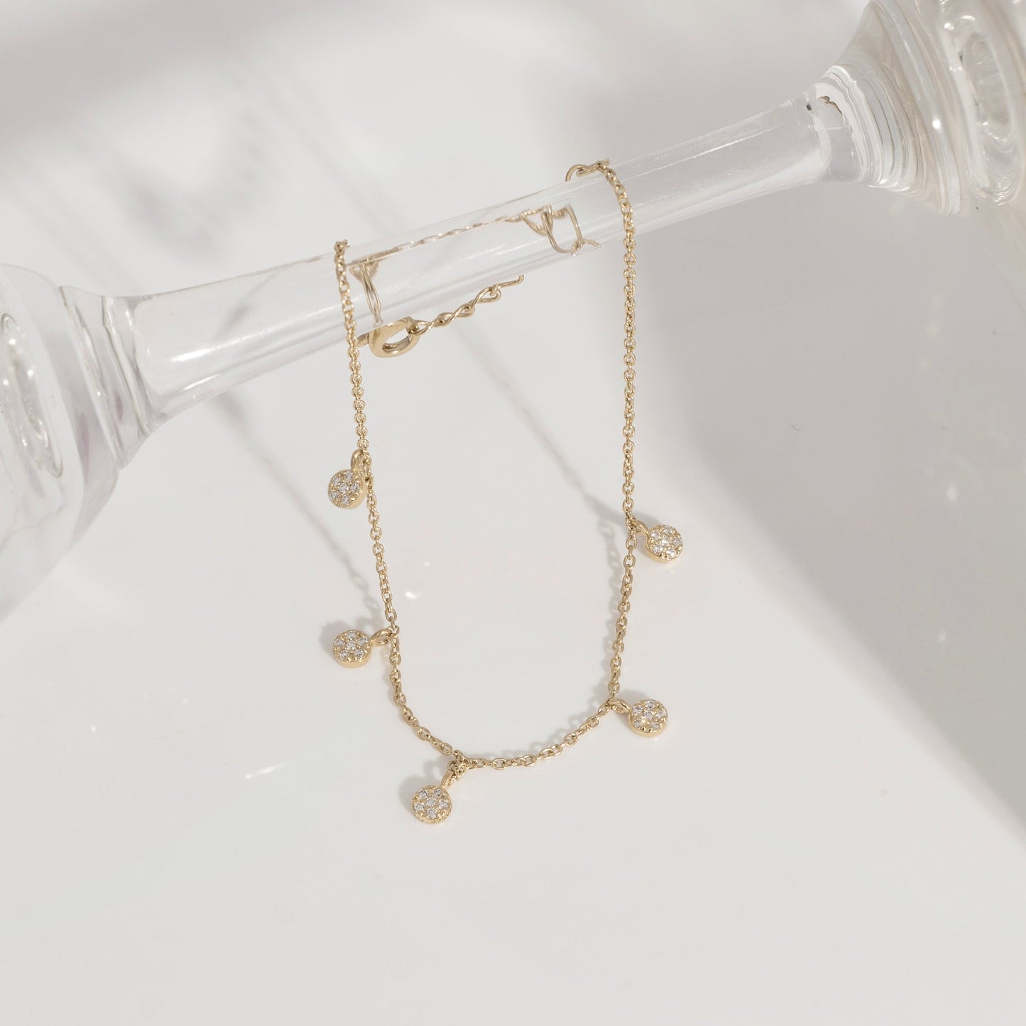 Lab Grown Diamond Pave Round Dangle Bracelet