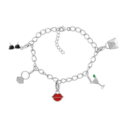Marilyn Monroe Drop Station Bracelet, 6.75" + 1" extender