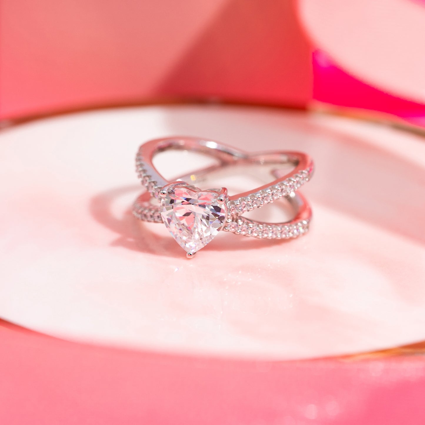 X Split Shank Solitaire Ring