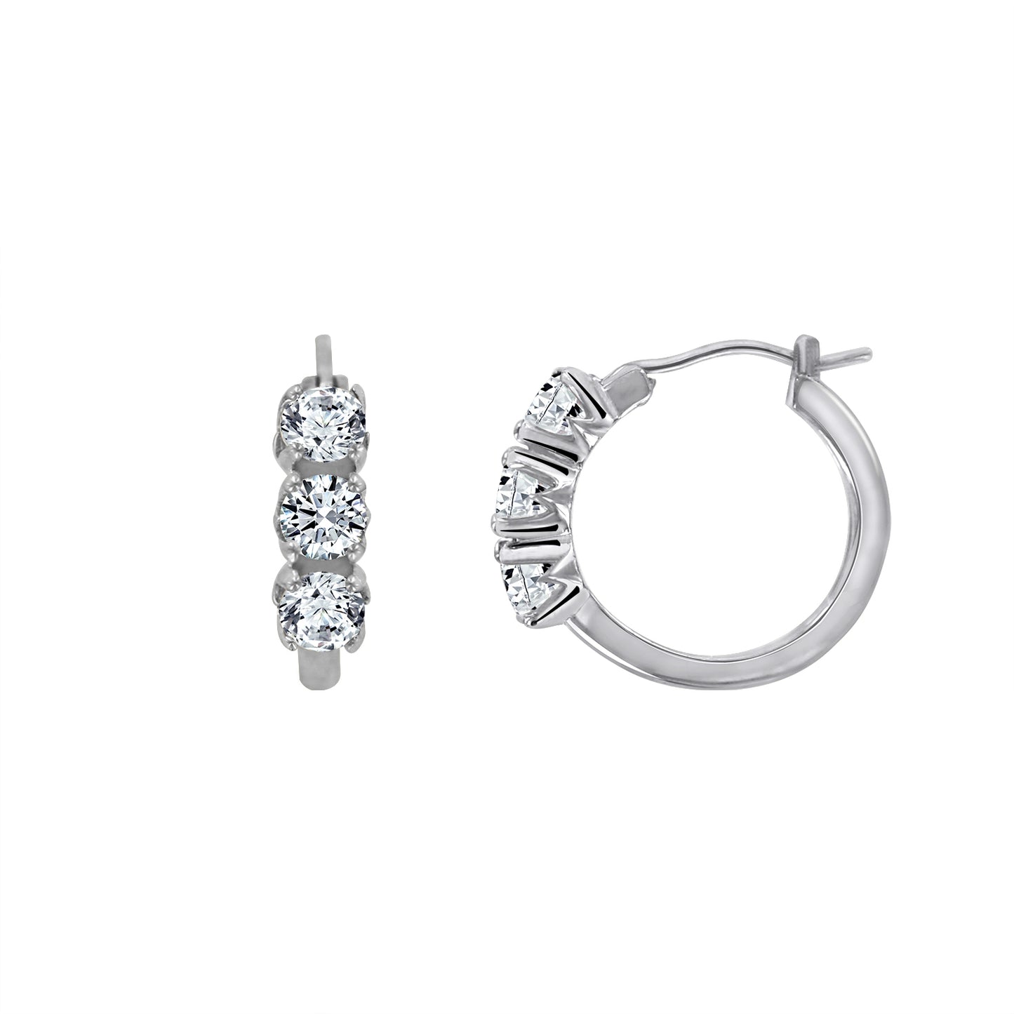 Marilyn Monroe 3-Stone Hoop Earrings