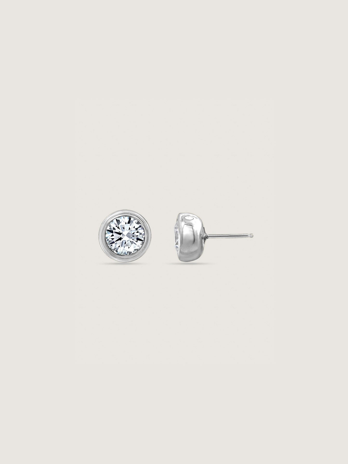 Bezel Stud Earrings