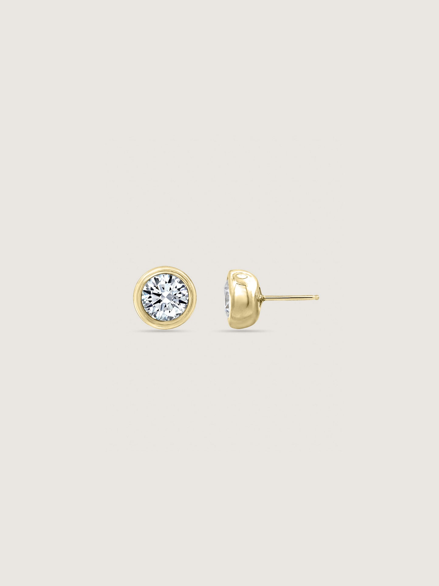 Bezel Stud Earrings