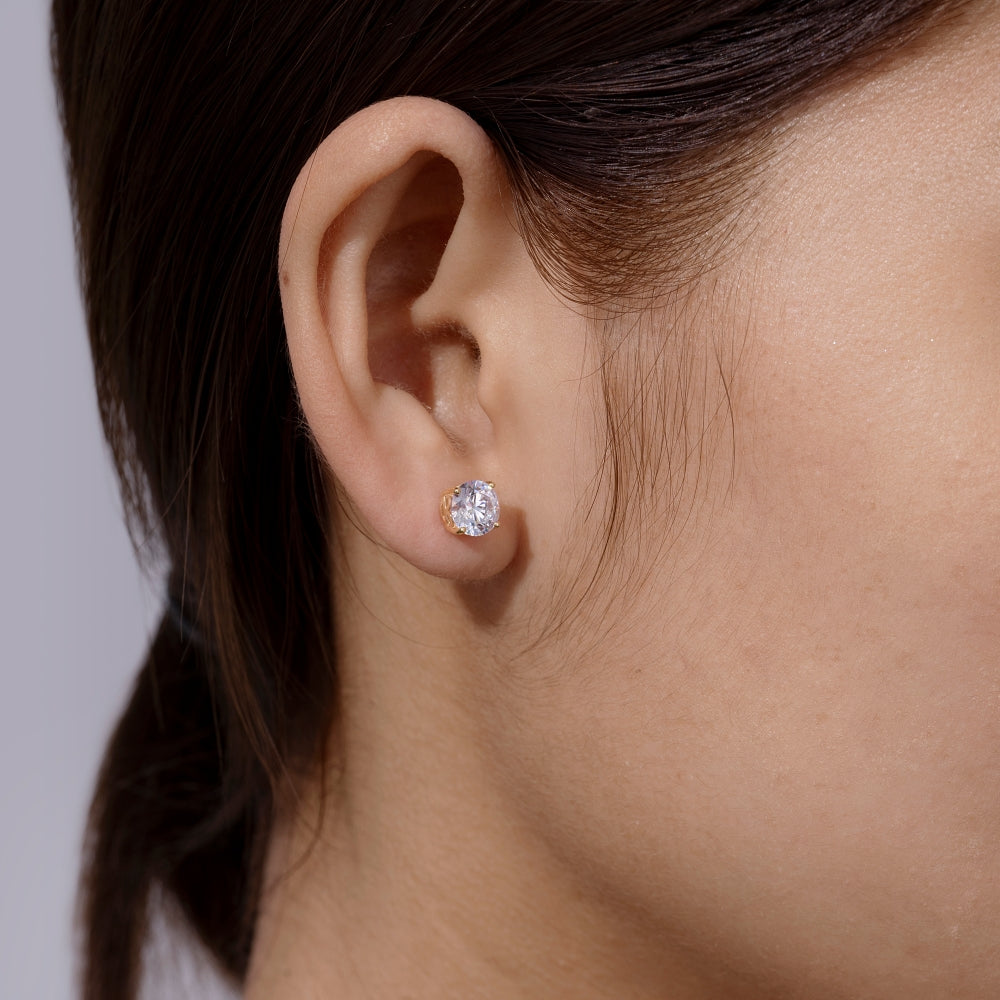 4.5mm Round Cut Solitaire Stud Earrings