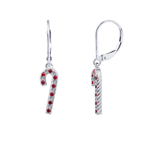 Candy Cane Christmas Leverback Earrings