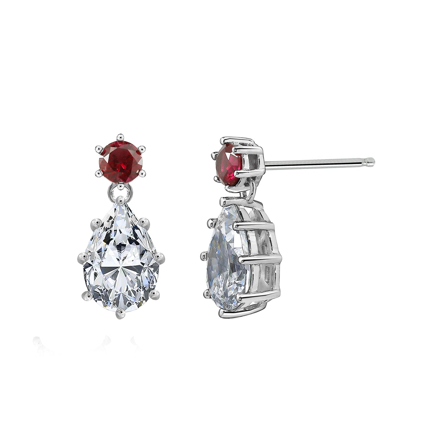 Diamonbliss Marilyn Monroe Red Accent Pear Shaped Earrings