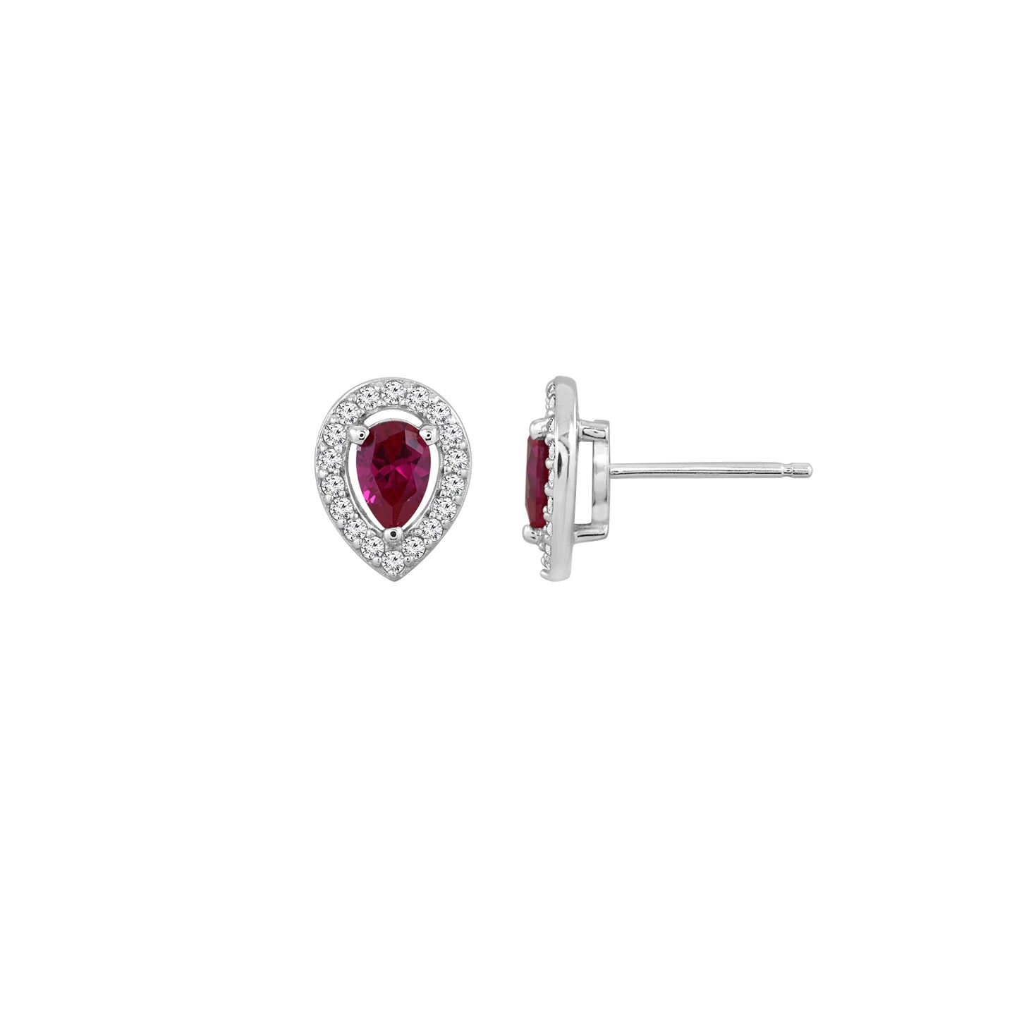 Diamonbliss Marilyn Monroe Red Pear Stud Earrings