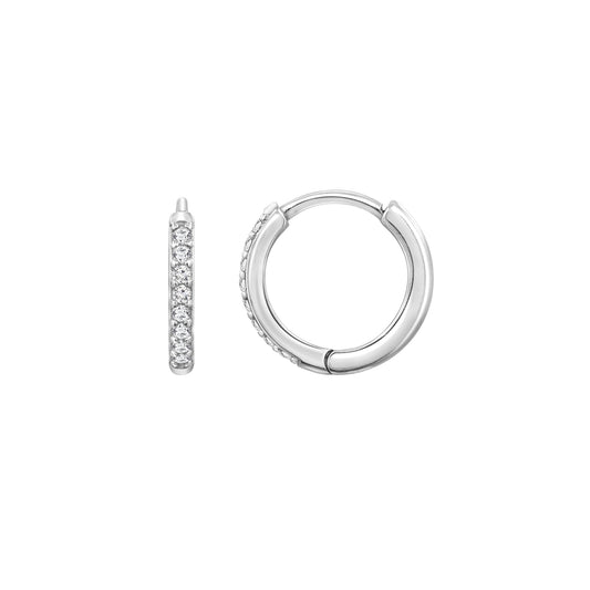 Pave Huggies Hoop Earrings