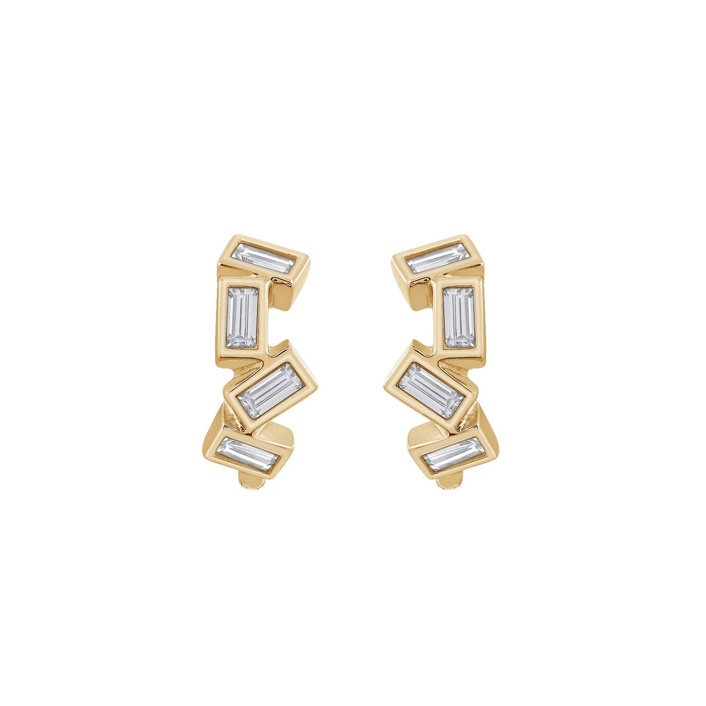 Marilyn Monroe Scattered Baguette Huggie Hoops