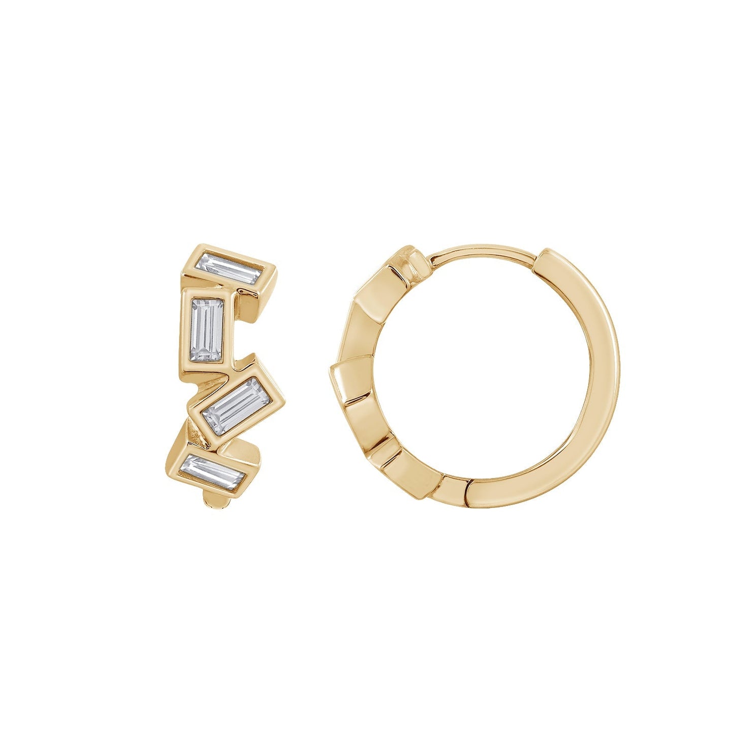 Marilyn Monroe Scattered Baguette Huggie Hoops