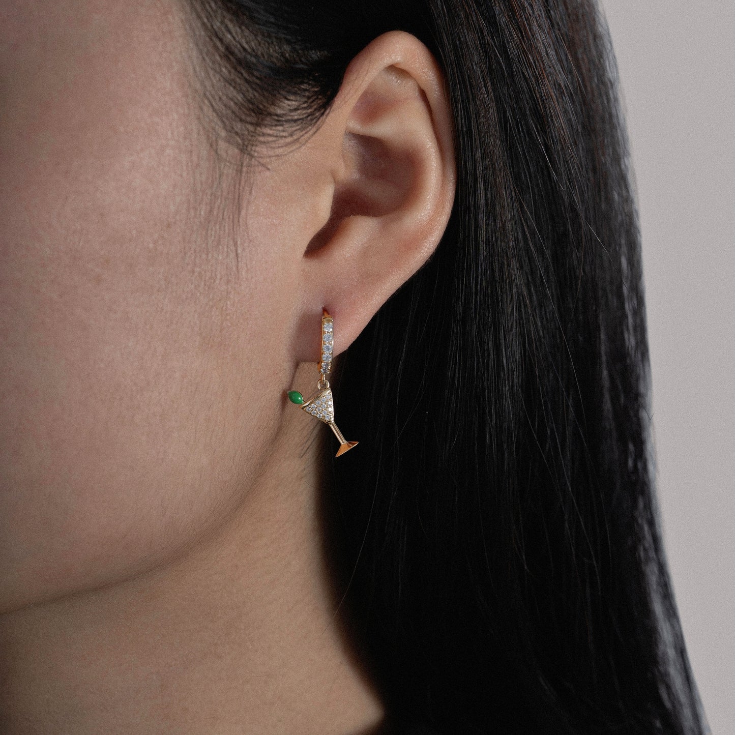 Marilyn Monroe Martini Glass Hoop Earrings