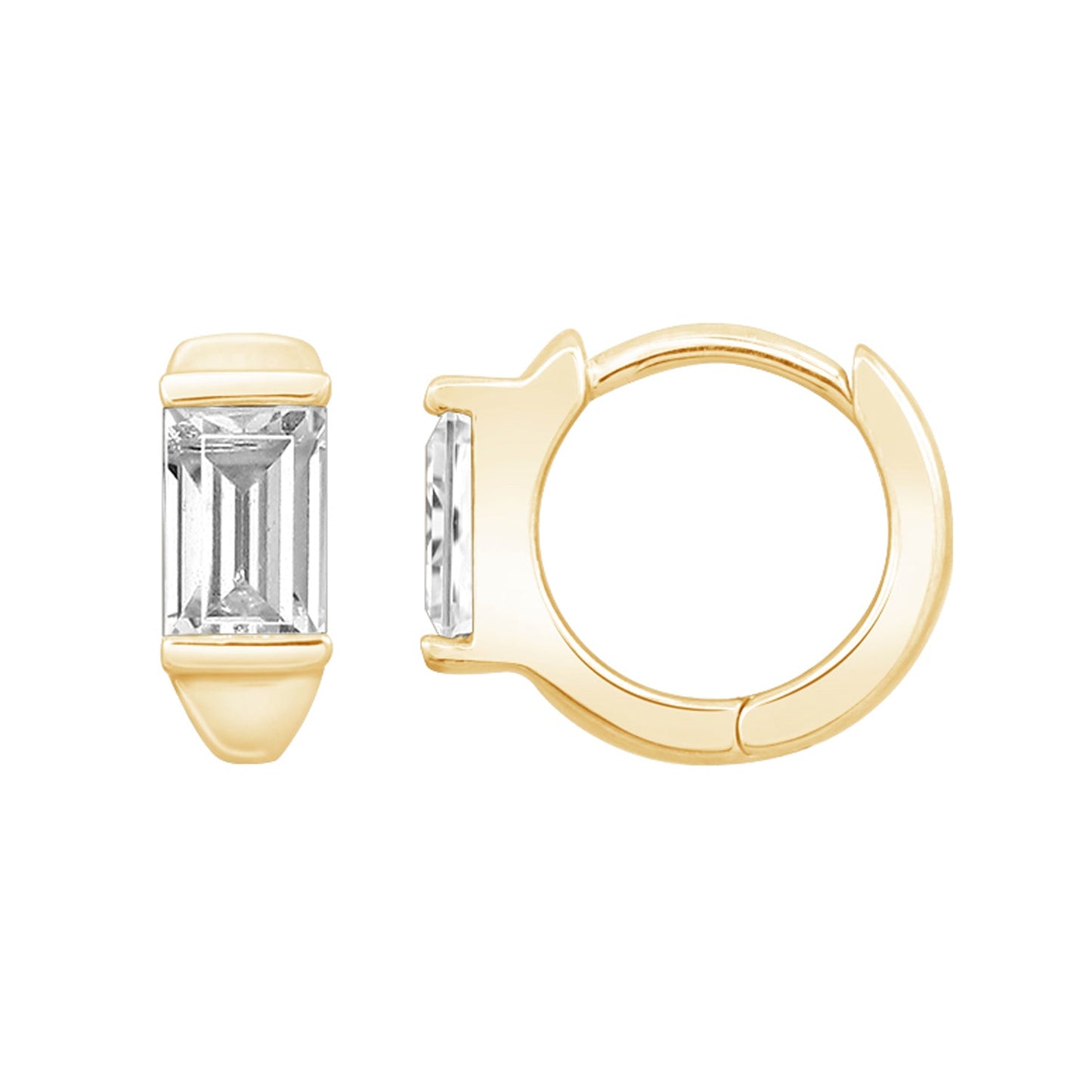 Marilyn Monroe Solo Baguette Huggie Hoops