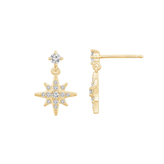 Starburst Dainty Drop Earrings