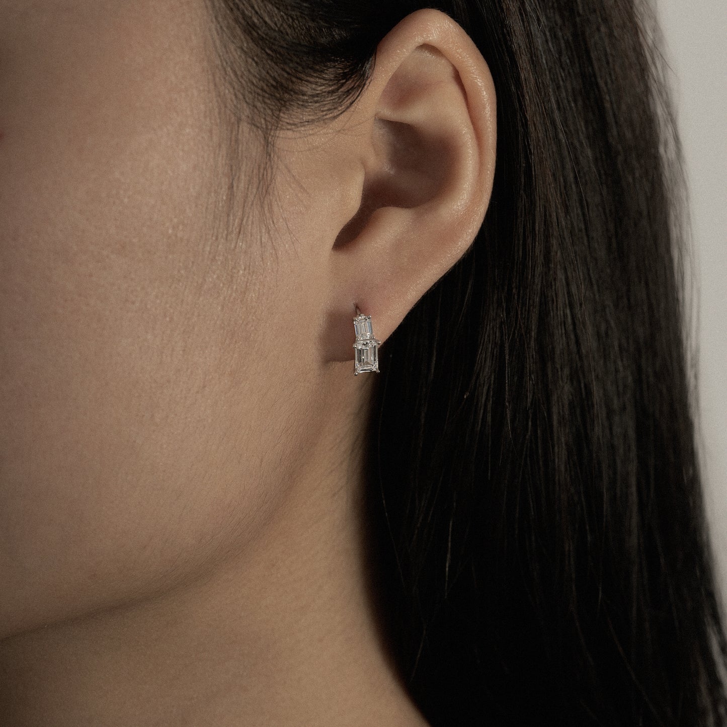 Marilyn Monroe Duo Baguette Hoops Earrings