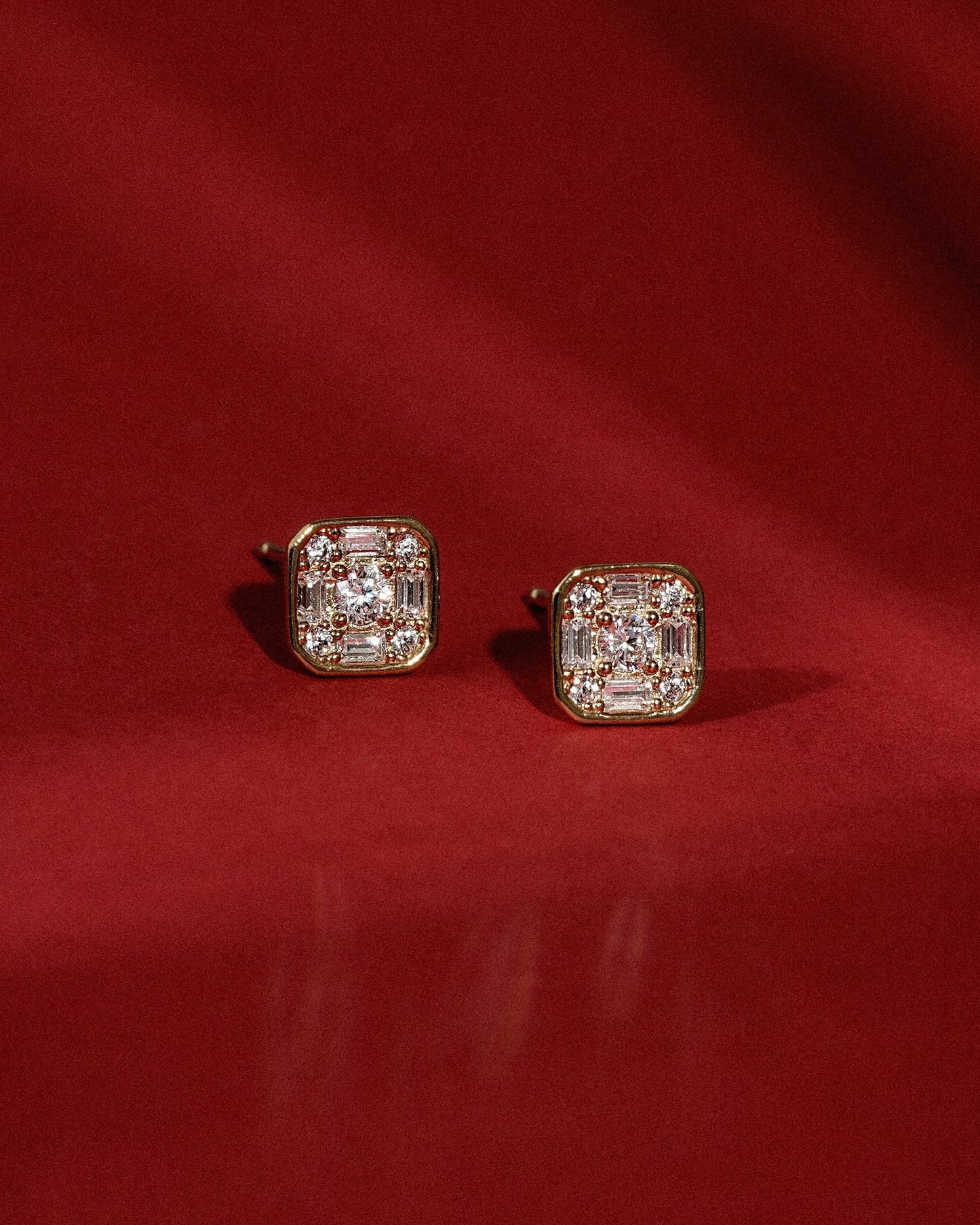 Marilyn Monroe Cluster Square Stud Earrings