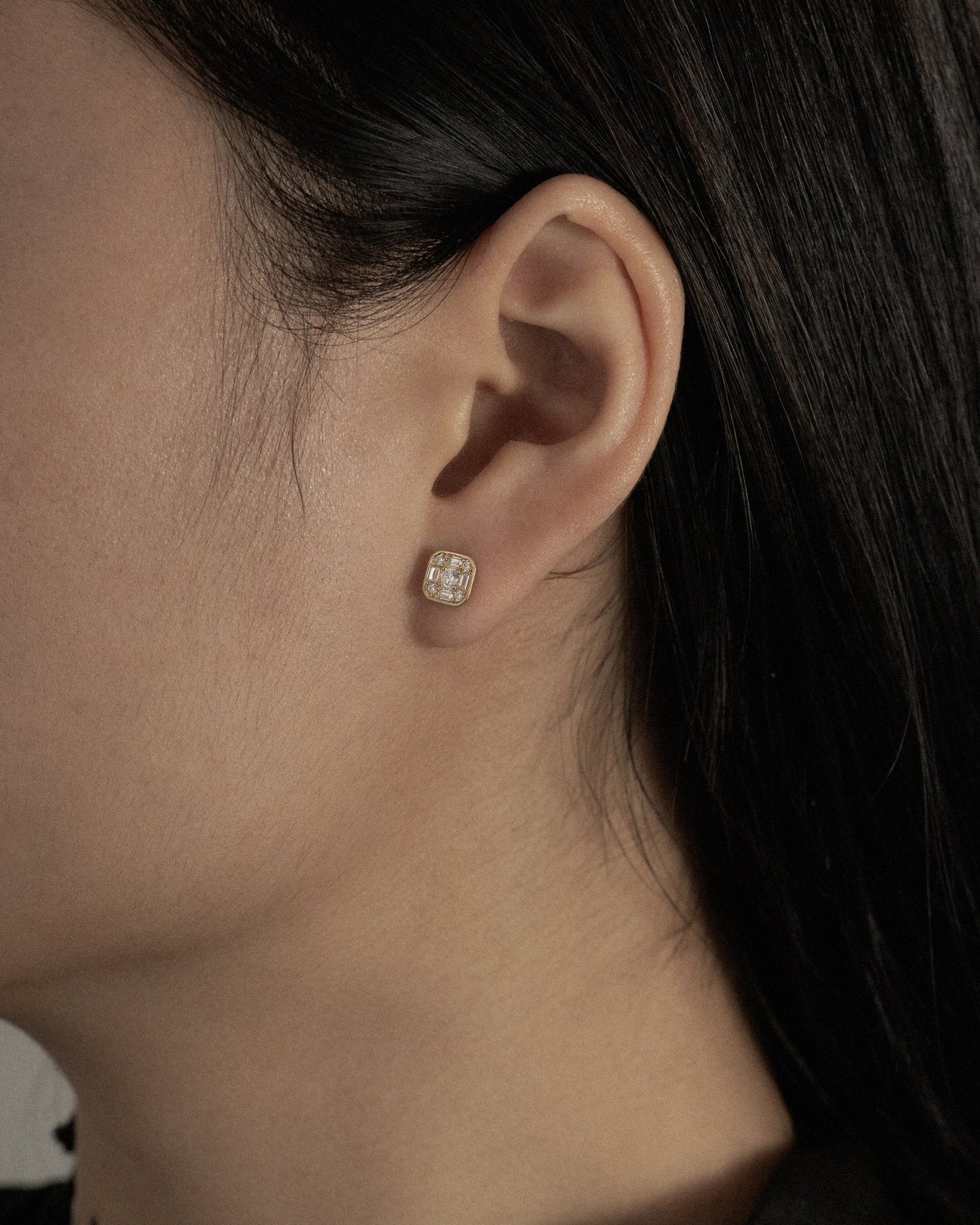 Marilyn Monroe Cluster Square Stud Earrings