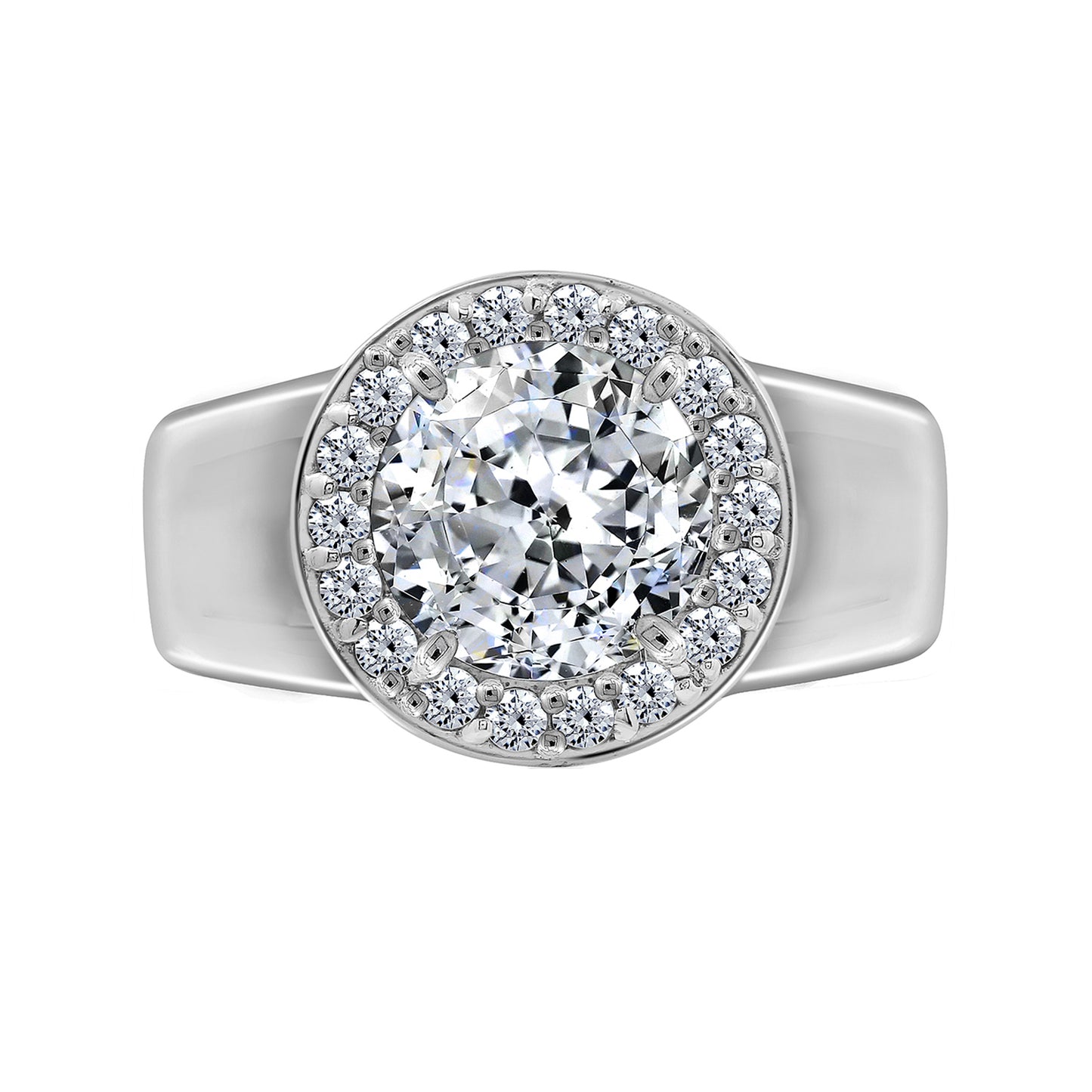 Wide-Banded Halo Ring