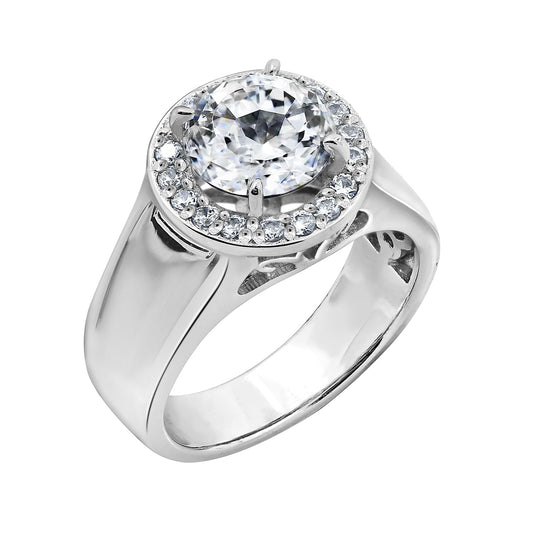 Wide-Banded Halo Ring