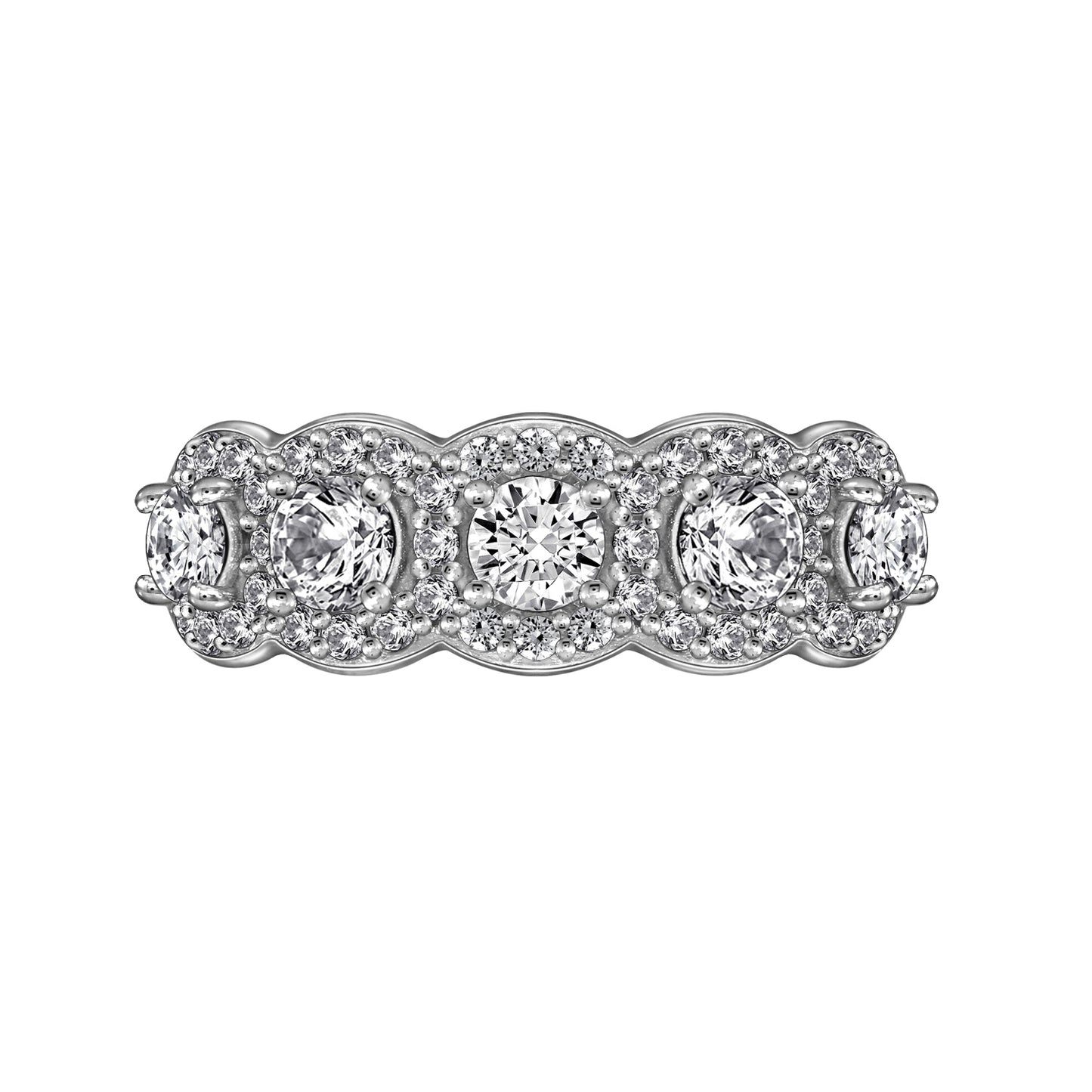 5-Stone Halo Ring