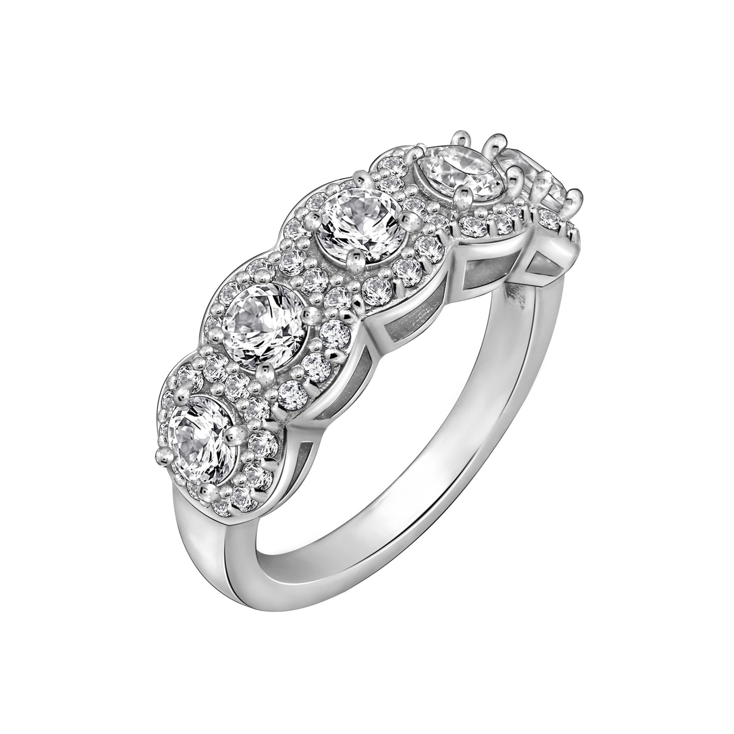 5-Stone Halo Ring