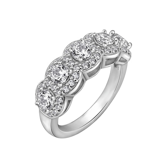5-Stone Halo Ring
