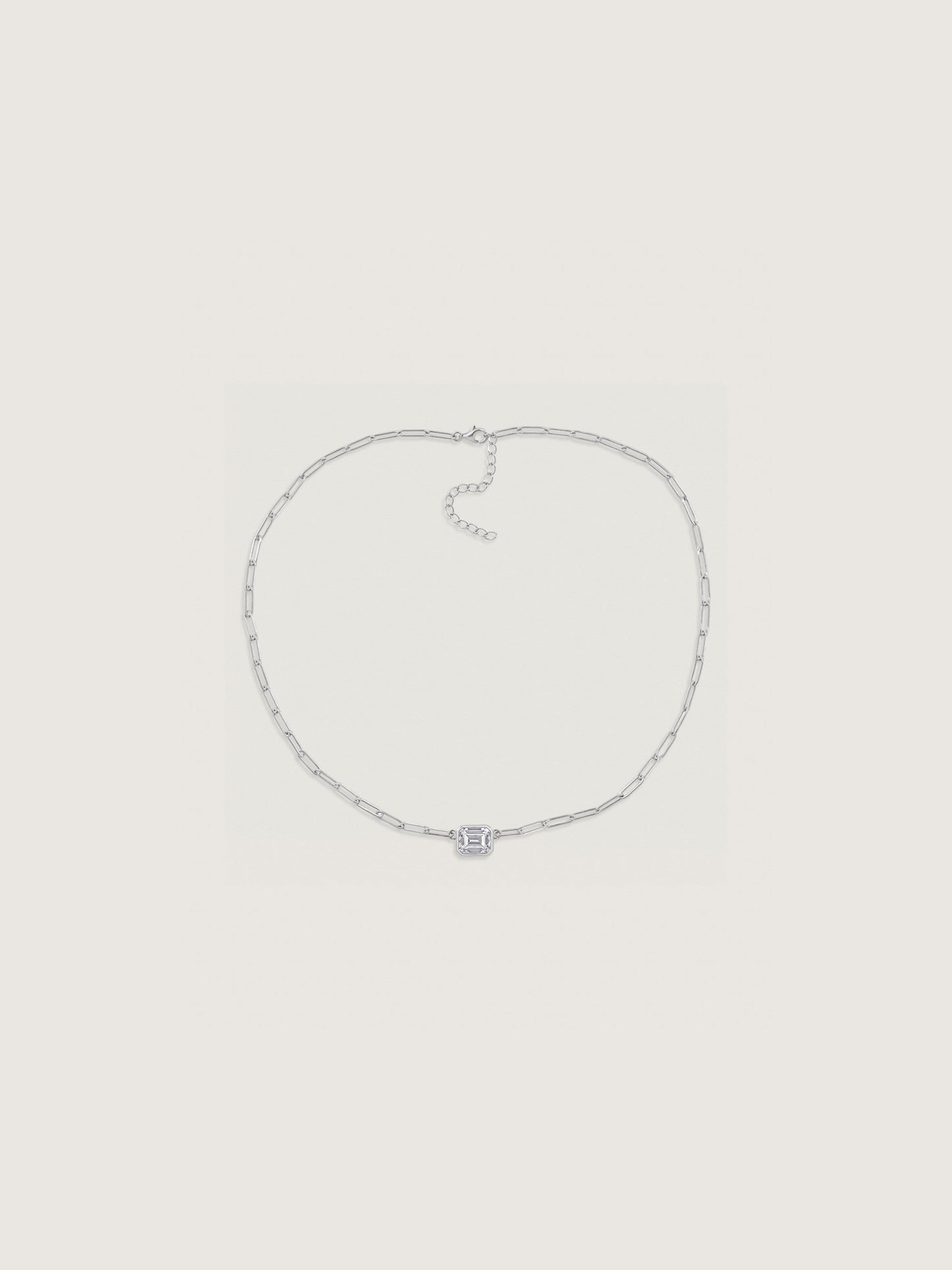 Curb Chain Solo Emerald Necklace