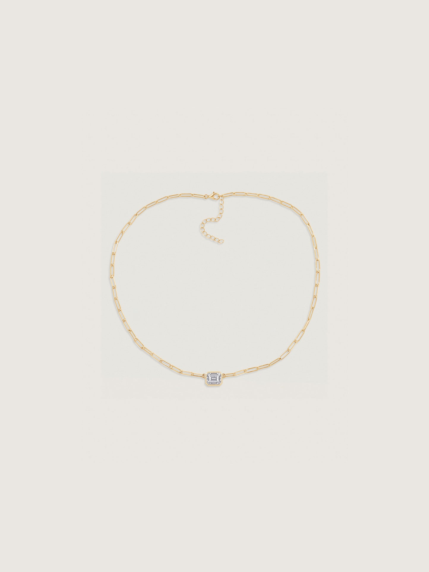 Curb Chain Solo Emerald Necklace