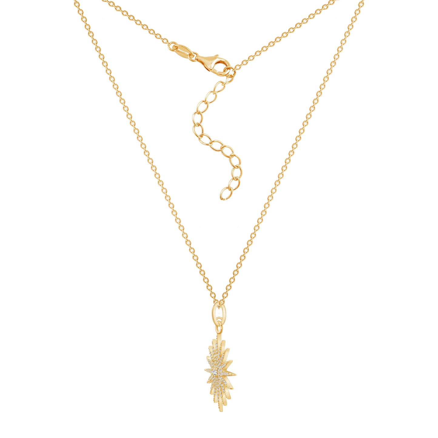 Sunburst Pave Pendant Necklace