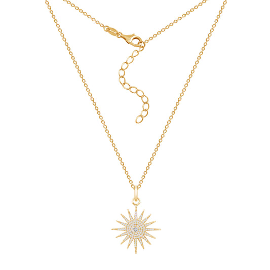 Sunburst Pave Pendant Necklace