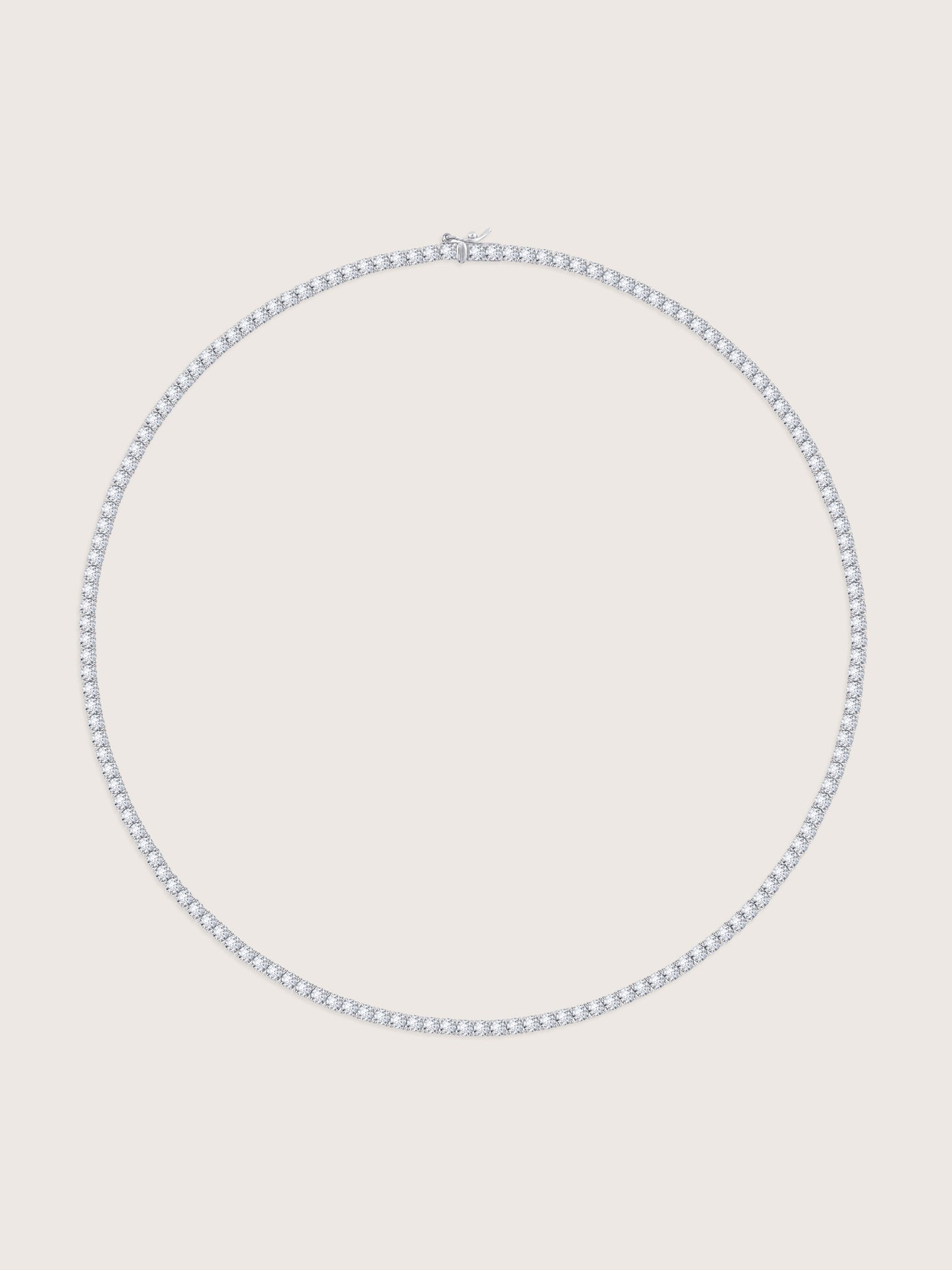 DIAMONBLISS Plated Solid 925 Sterling Silver Tennis Necklace