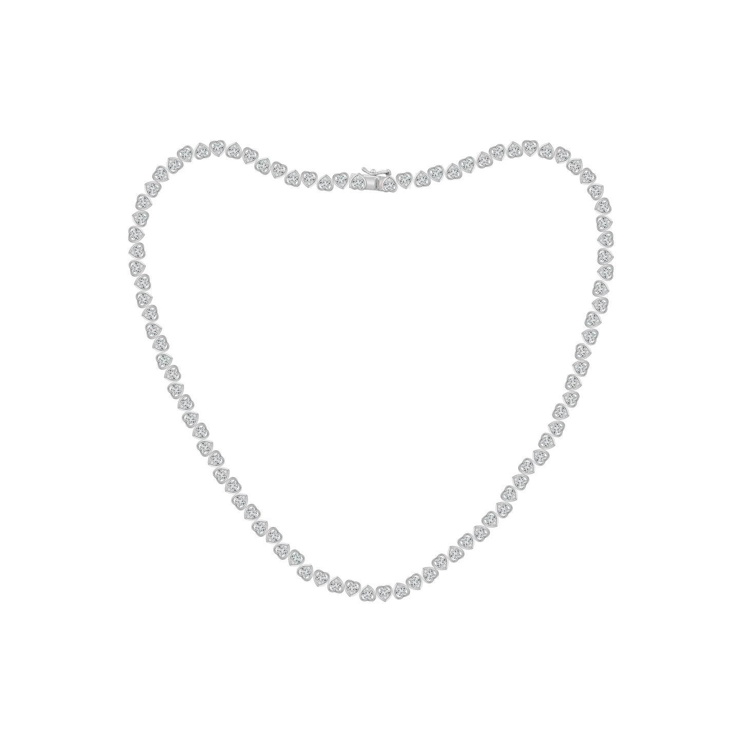 Marilyn Monroe Clear Heart Tennis Necklace, 18''