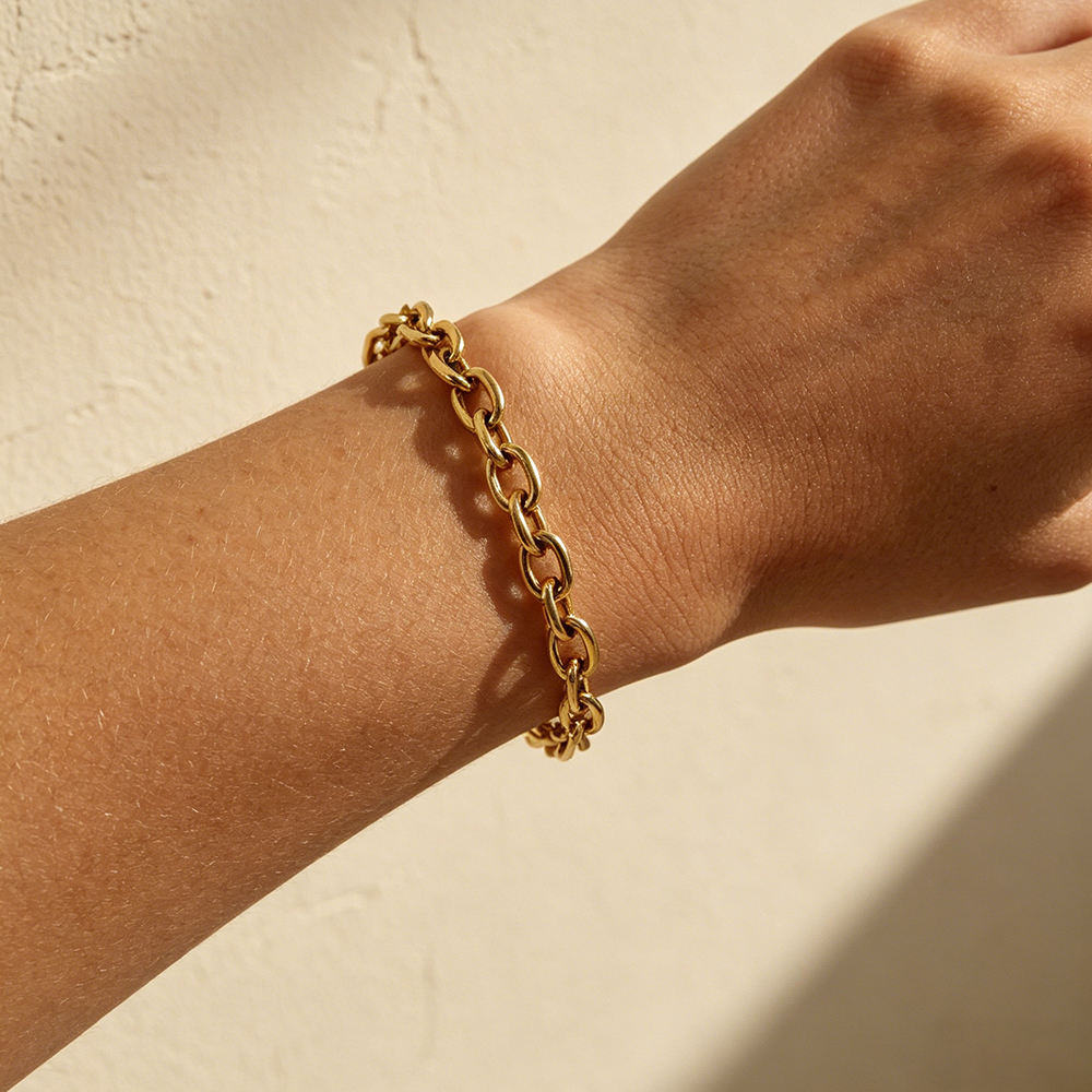 Aquabliss Chunky Gold-Tone Stainless Steel Link Bracelet