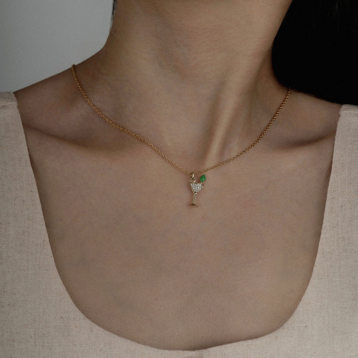 Marilyn Monroe Martini Glass Necklace