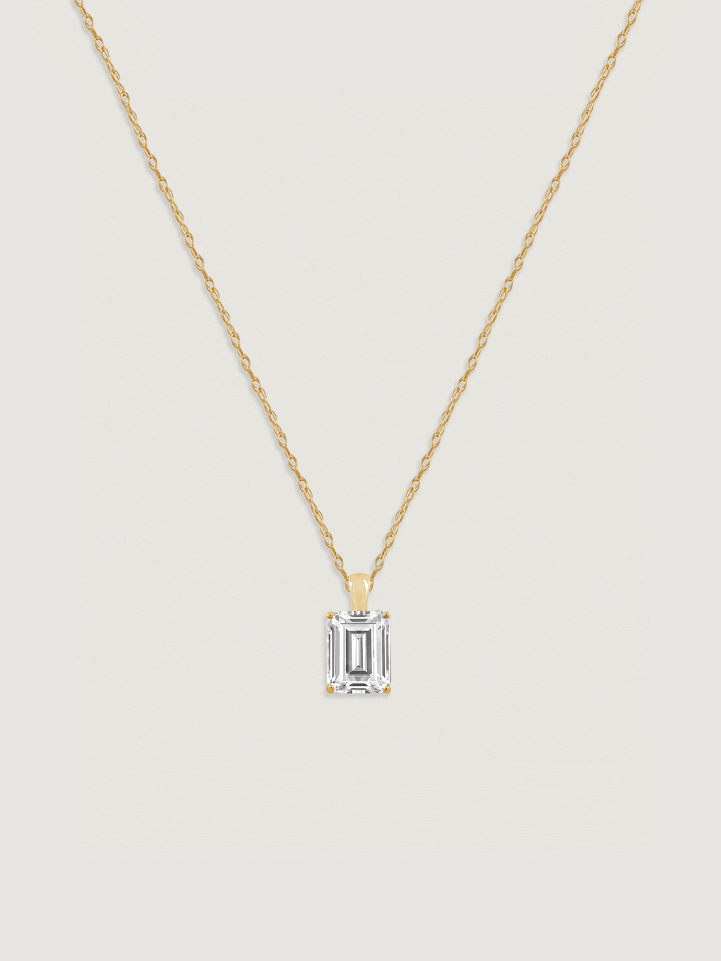14K Solid Gold Solitaire Necklace