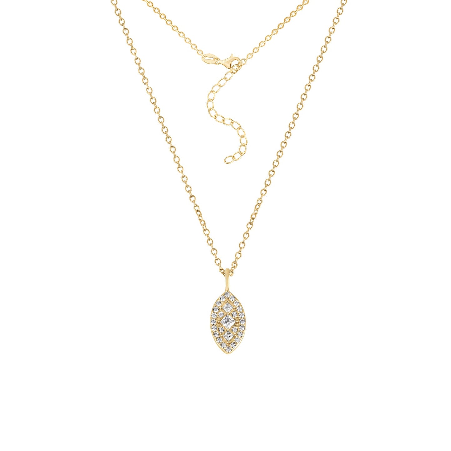 Marilyn Monroe Pave Marquise Shape Necklace