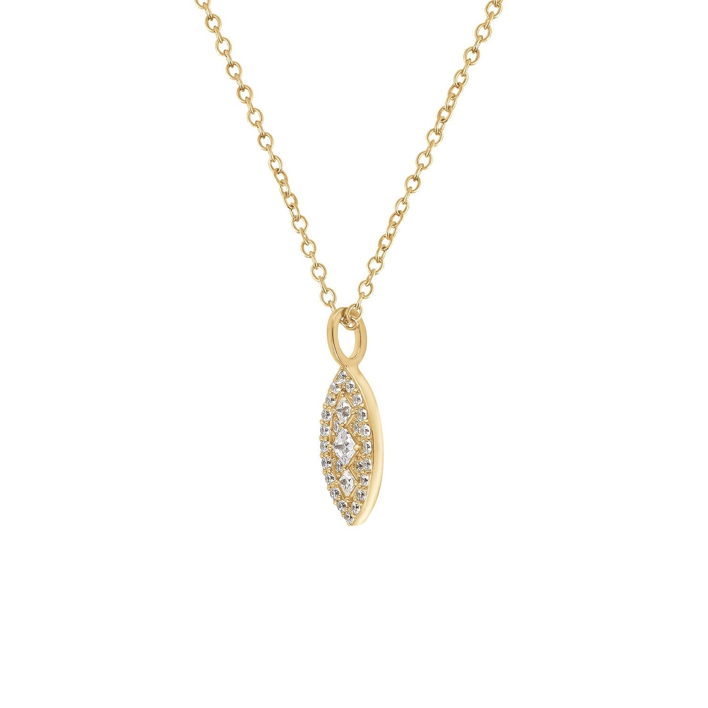 Marilyn Monroe Pave Marquise Shape Necklace