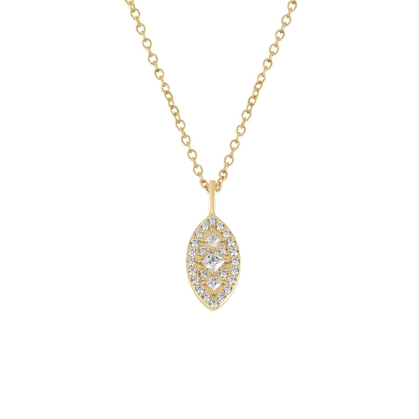 Marilyn Monroe Pave Marquise Shape Necklace