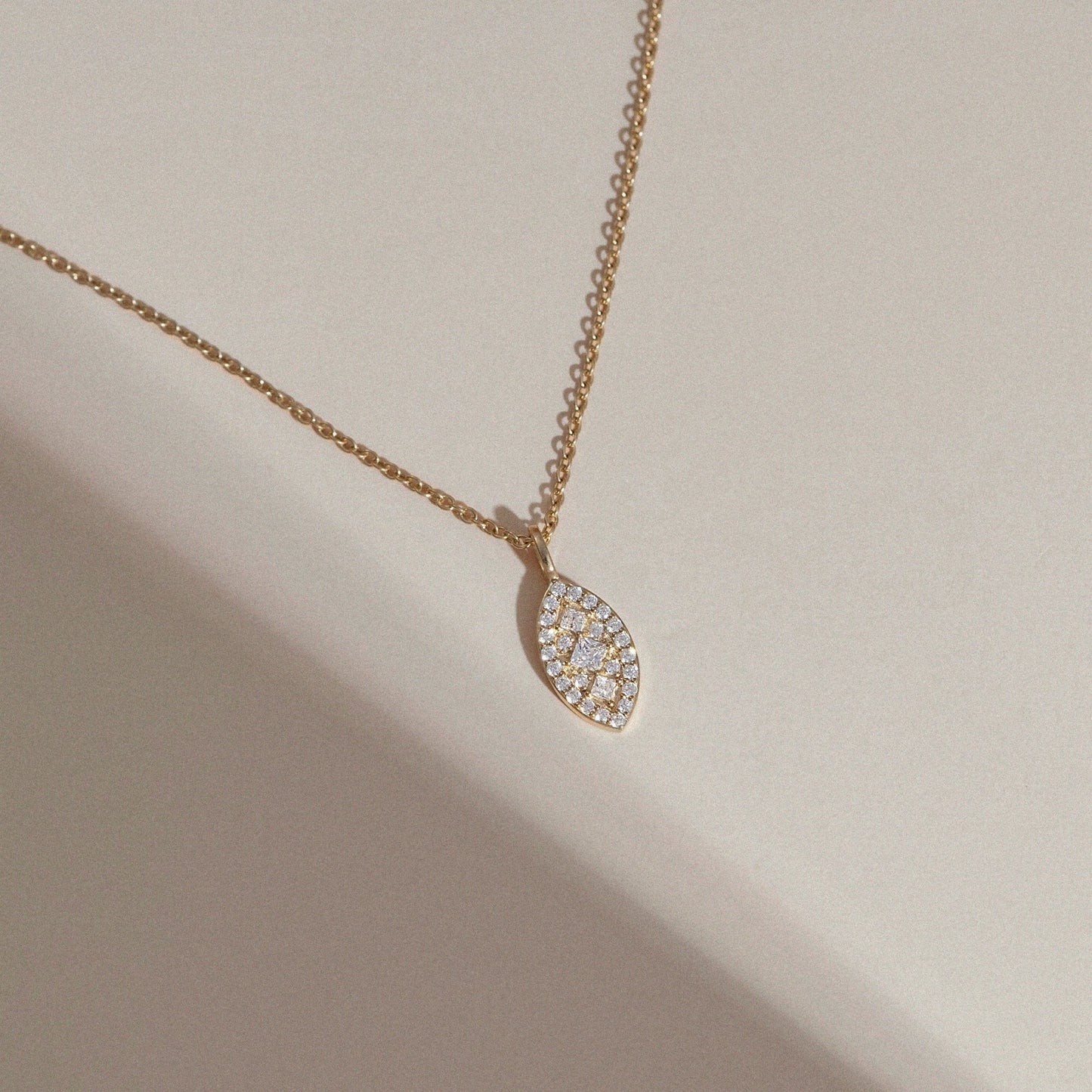 Marilyn Monroe Pave Marquise Shape Necklace
