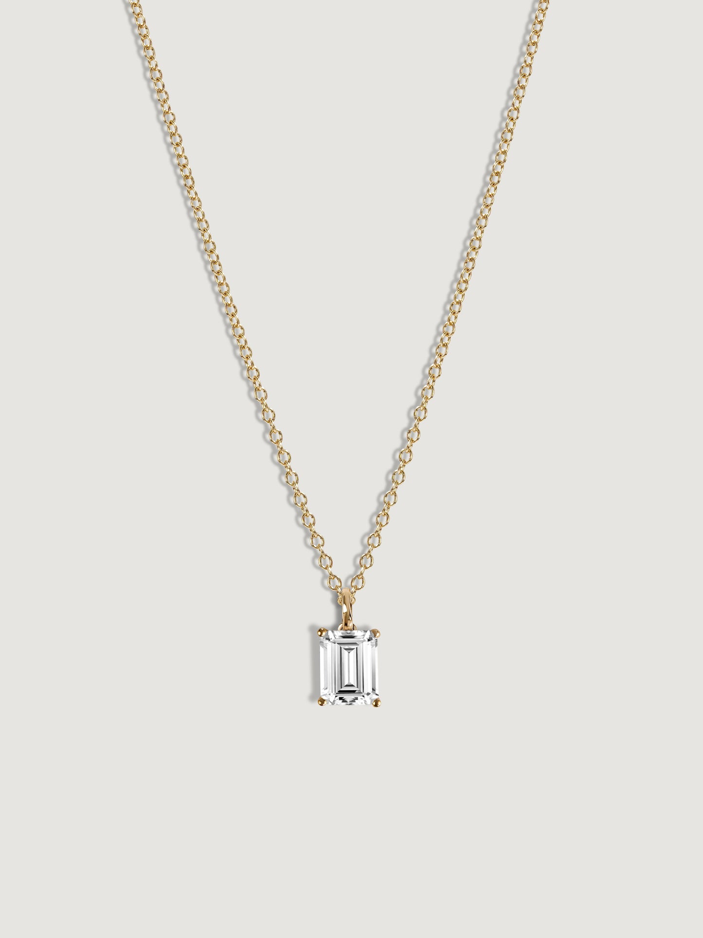 Diamonbliss Lab-Grown Diamond 1.0 cttw Emerald Solitaire Necklace