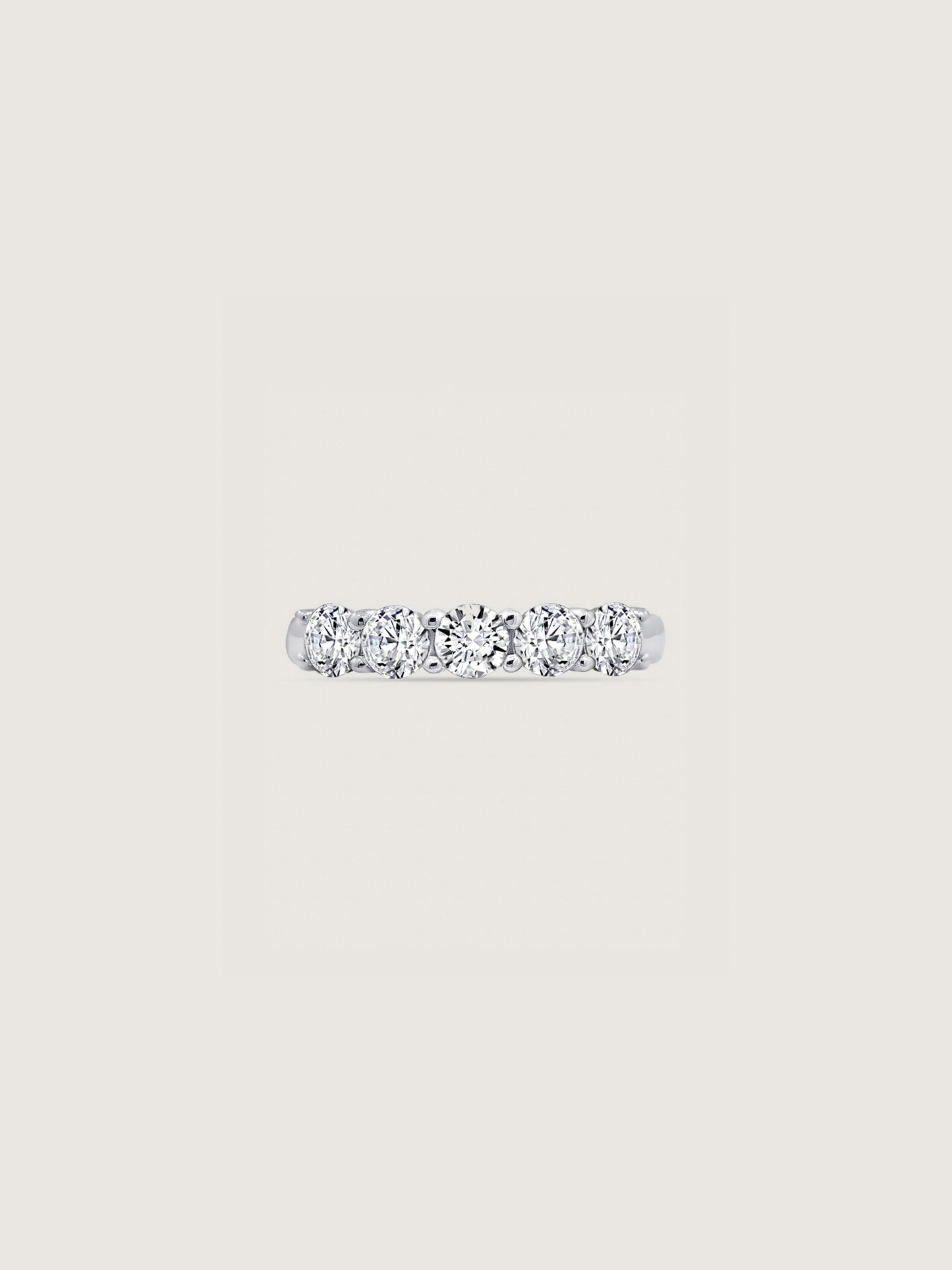 100-Facet Round 5-Stone Ring