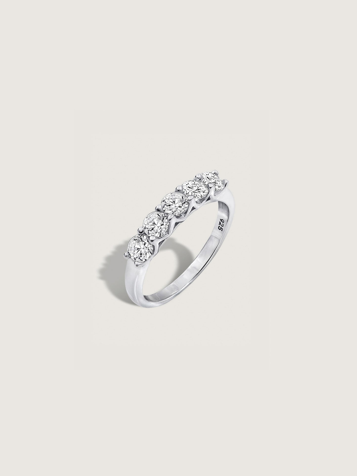 100-Facet Round 5-Stone Ring