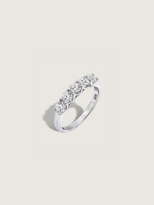 100-Facet Round 5-Stone Ring